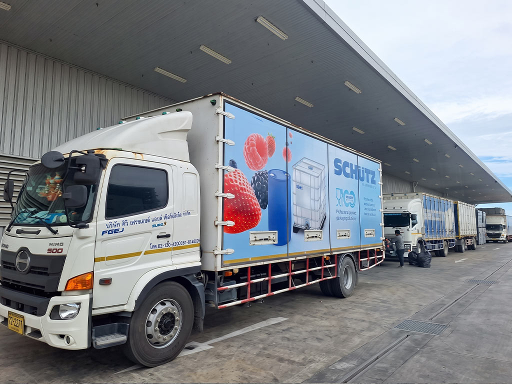 รีแบรนด์รถบริษัท รถบรรทุก HINO 500 เข้าธีมสติ๊กเกอร์องค์กร SCHUTZ