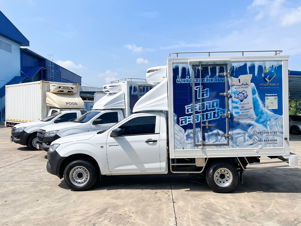 บริการรีแบรนด์รถบรรทุกห้องเย็นแบบฟลีท คุมโทนสีแบรนด์