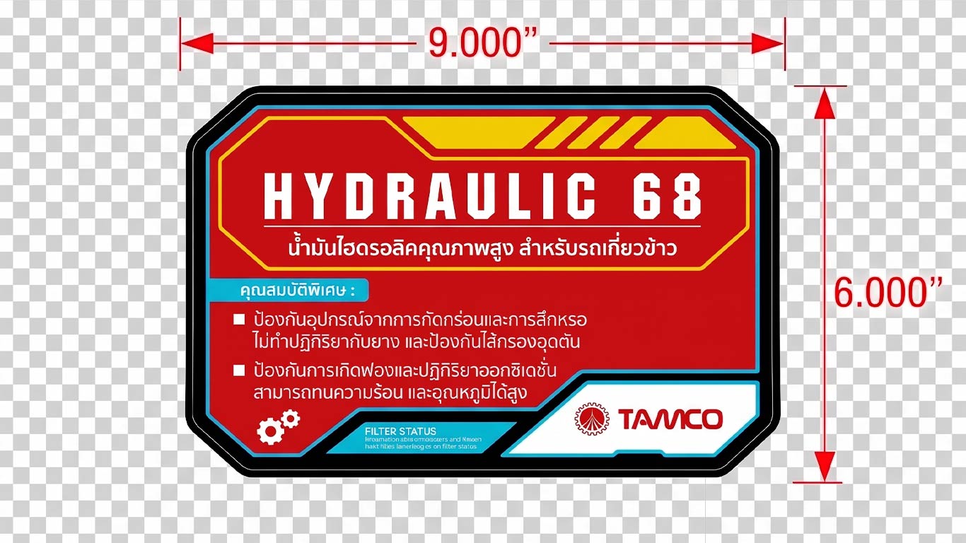 ป้ายระบุเครื่องจักรและอุปกรณ์อุตสาหกรรม แบบ Fixed Data ไดคัทมุม ขนาด 9x6 นิ้ว แบรนด์ TAMCO