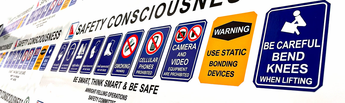 ป้ายสติ๊กเกอร์ Safety Consciousness ป้ายเตือน Static Bonding และสัญลักษณ์ข้อกำหนดพื้นที่ ผลิตตามมาตรฐานอุตสาหกรรม