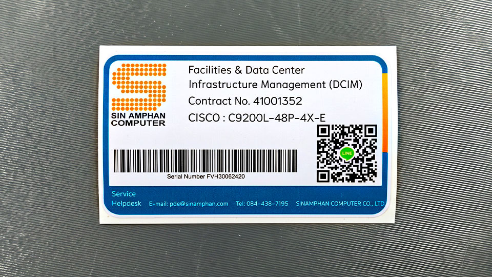 รับทำป้ายรหัสทรัพย์สินอุปกรณ์ไอทีและตู้เซิร์ฟเวอร์พร้อมระบบ Dynamic QR Code เชื่อมโยงประวัติสัญญา