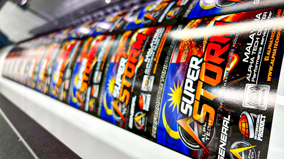 ฉลากสติ๊กเกอร์ติดบรรจุภัณฑ์ส่งออก SUPER STORM สีสดชัดเจน ทนความชื้นและไอระเหยตู้คอนเทนเนอร์