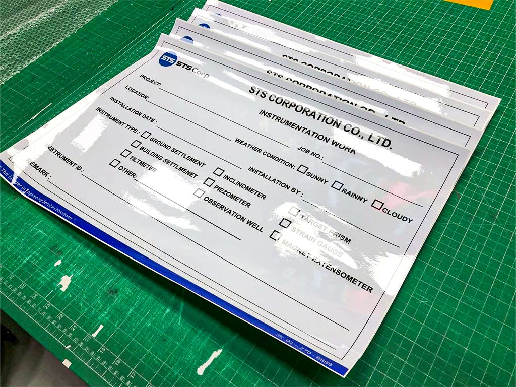 ชุดแผ่นสติ๊กเกอร์ Instrumentation Work ผิวเคลือบเงาพิมพ์ฟอร์มตรวจสอบสถานะอุปกรณ์