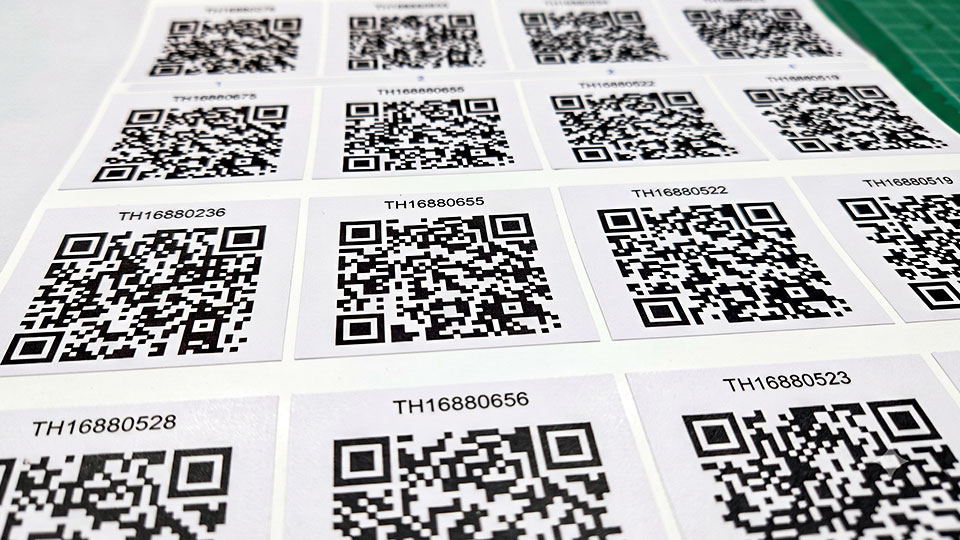 รับทำป้ายรหัสทรัพย์สินและสติ๊กเกอร์ QR Code ตามไฟล์ Fixed Asset Register กรองรหัสซ้ำ 100%