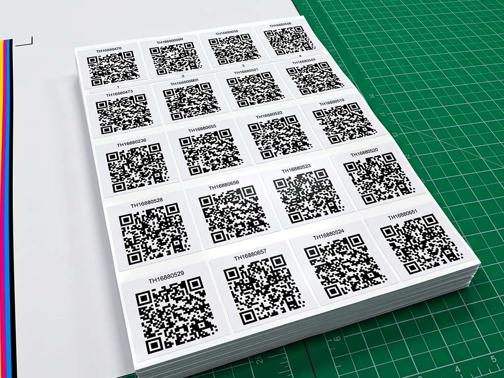 ฉลาก QR Code โรงงาน ปึกใหญ่พร้อมส่งมอบ รหัส TH16880529 สำหรับตรวจรับงานจัดซื้อล็อตใหญ่