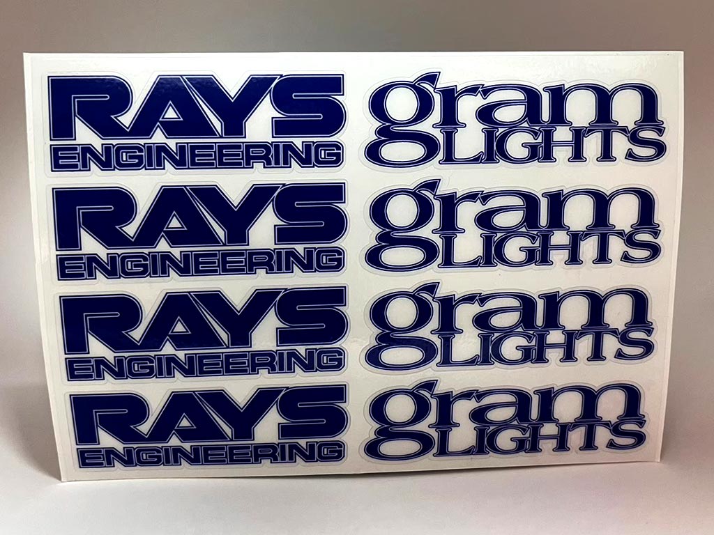 สติ๊กเกอร์ไดคัท RAYS ENGINEERING gramLIGHTS สีน้ำเงินเข้มตัดเส้นคมชัด