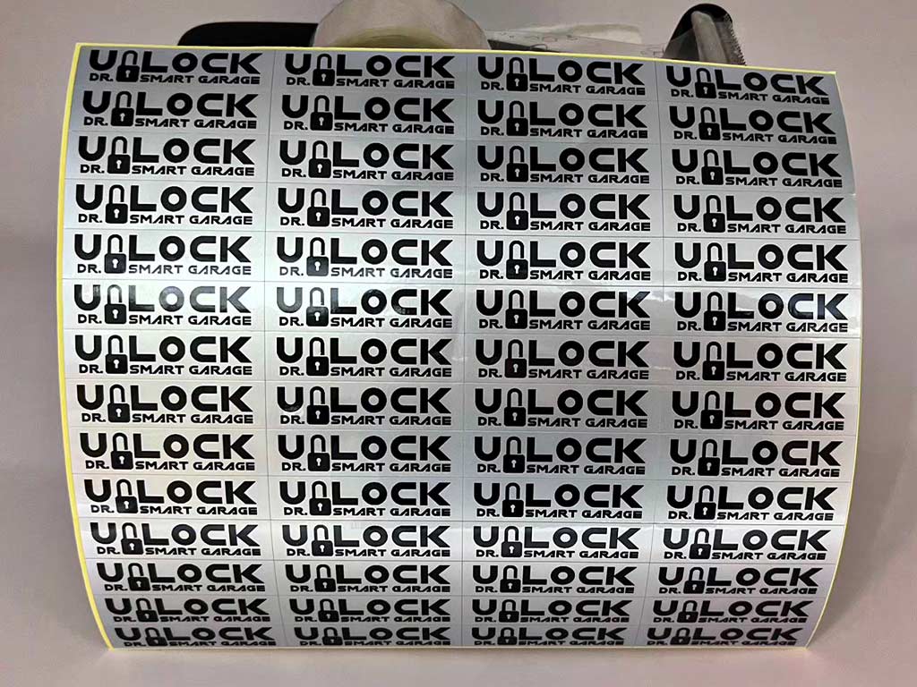 สติ๊กเกอร์ระบุแบรนด์และสัญลักษณ์ UNLOCK DR. SMART GARAGE ไดคัทพร้อมลอกติด