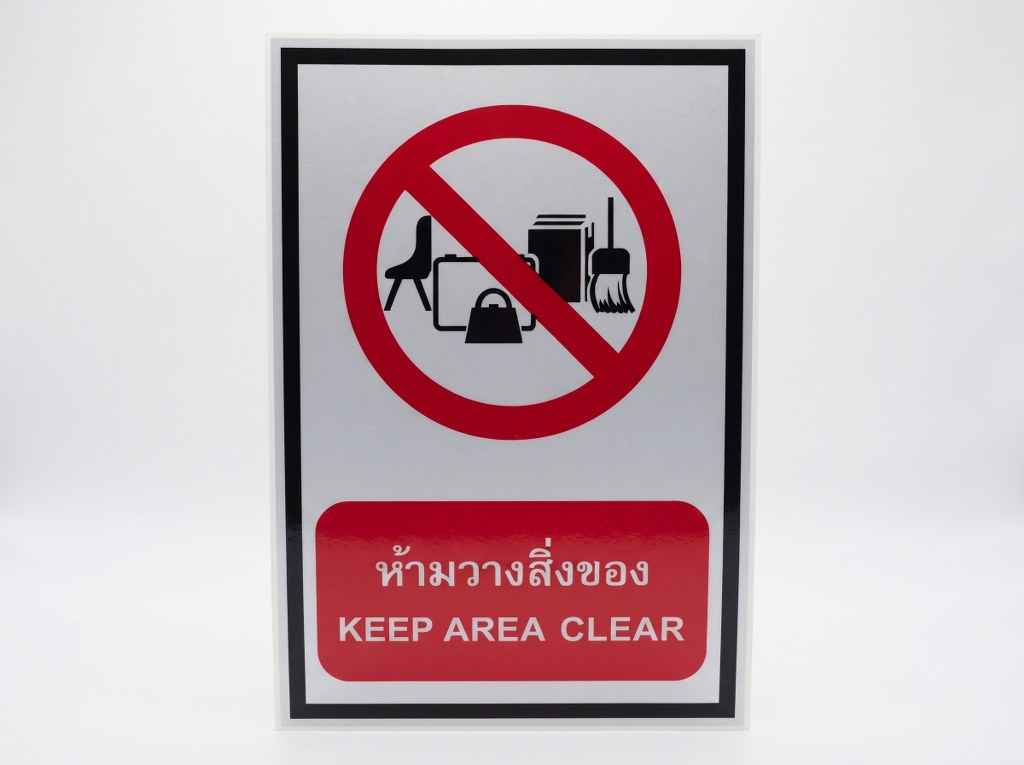 No obstruction, keep area clear.