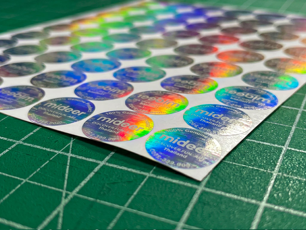 มุมมองสามมิติ สติกเกอร์แสดงร่องรอยเมื่อเปิด กันปลอม mideer แสงสะท้อนสีรุ้งคมชัดโดดเด่น