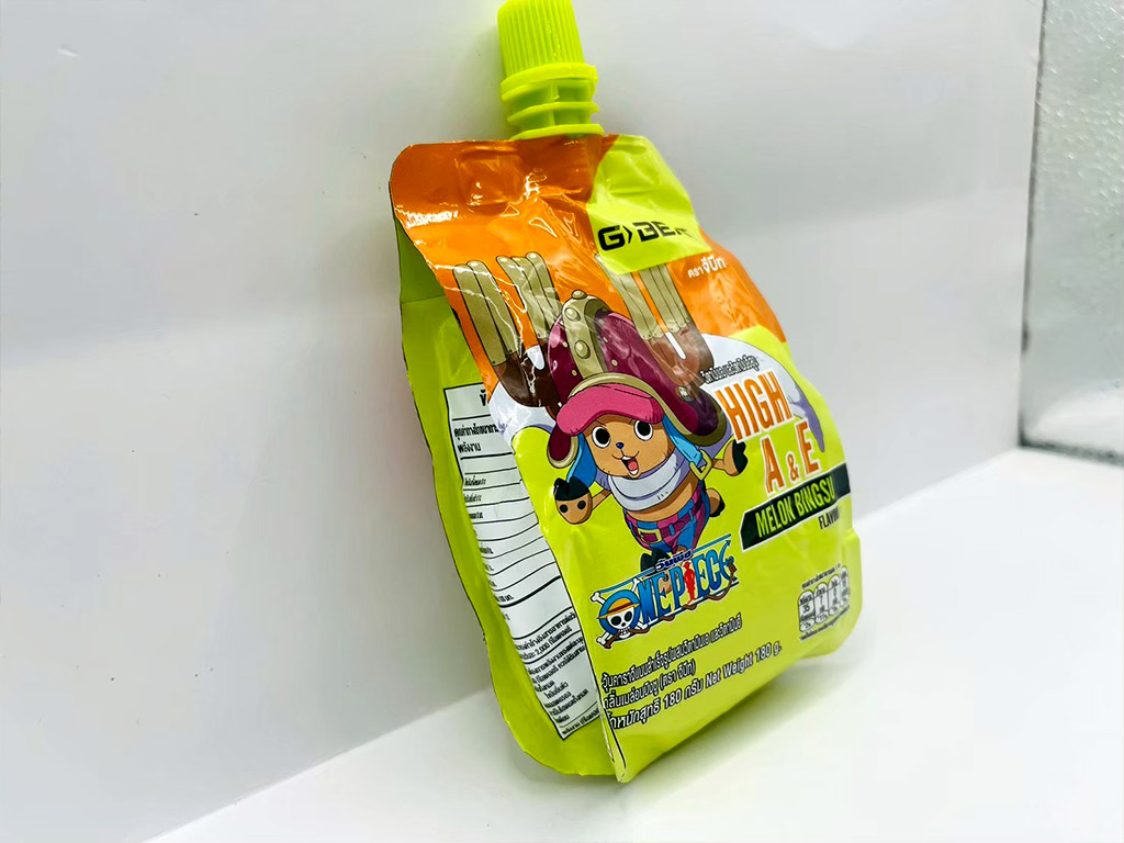 สติ๊กเกอร์ฉลาก อย. แถบข้อมูลโภชนาการด้านข้างซอง Spout Pouch อ่านง่ายเป็นสัดส่วน
